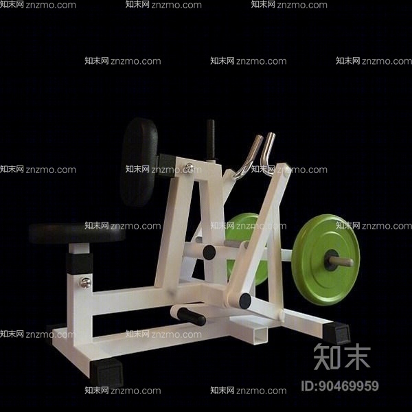 白色铁艺健身器材3D模型下载【ID:90469959】