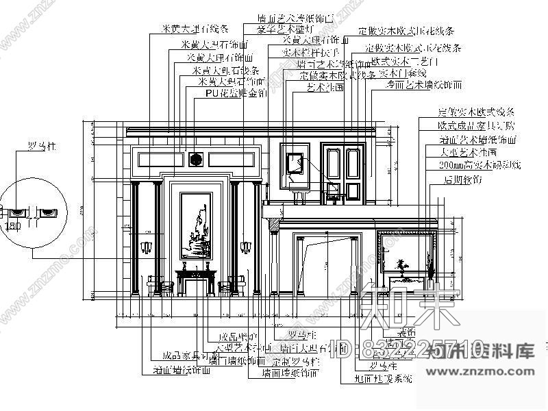 图块/节点客厅立面图Icad施工图下载【ID:832225710】