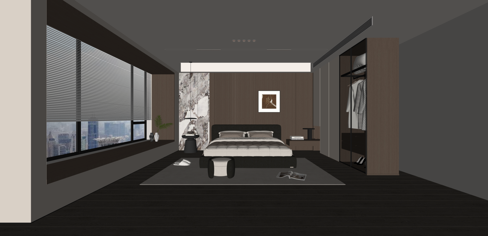 现代家居卧室SU模型下载【ID:1215953757】