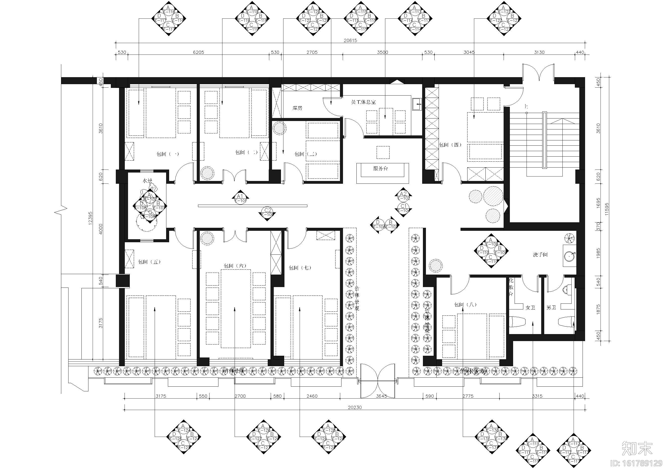 [新疆]乌鲁木齐叙品茶事施工图+实景拍摄cad施工图下载【ID:161789129】