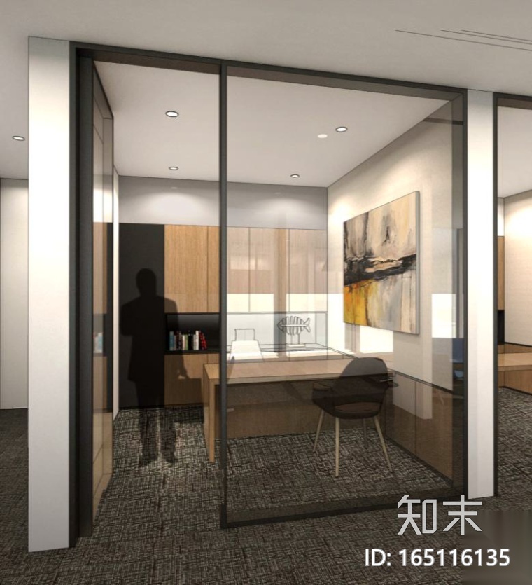 [上海]恒隆广场毕马威办公楼施工图+效果图cad施工图下载【ID:165116135】