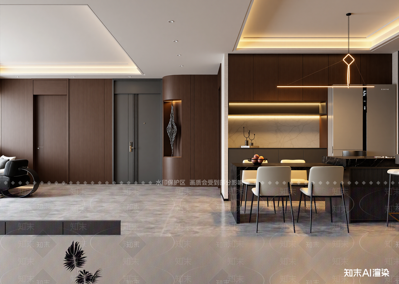 现代客餐厅3D模型下载【ID:1215921348】