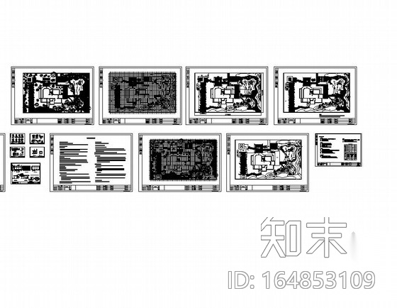 独栋别墅庭院园林景观工程施工图施工图下载【ID:164853109】