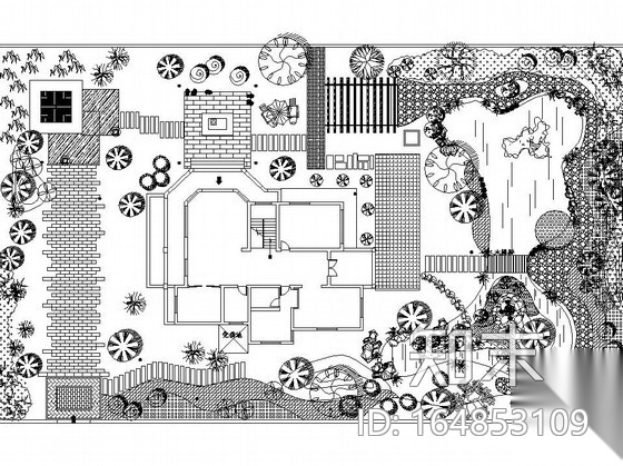 独栋别墅庭院园林景观工程施工图施工图下载【ID:164853109】