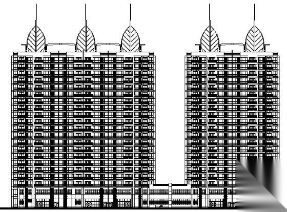 武汉某小区某二十一层商住楼建筑方案图cad施工图下载【ID:149572123】