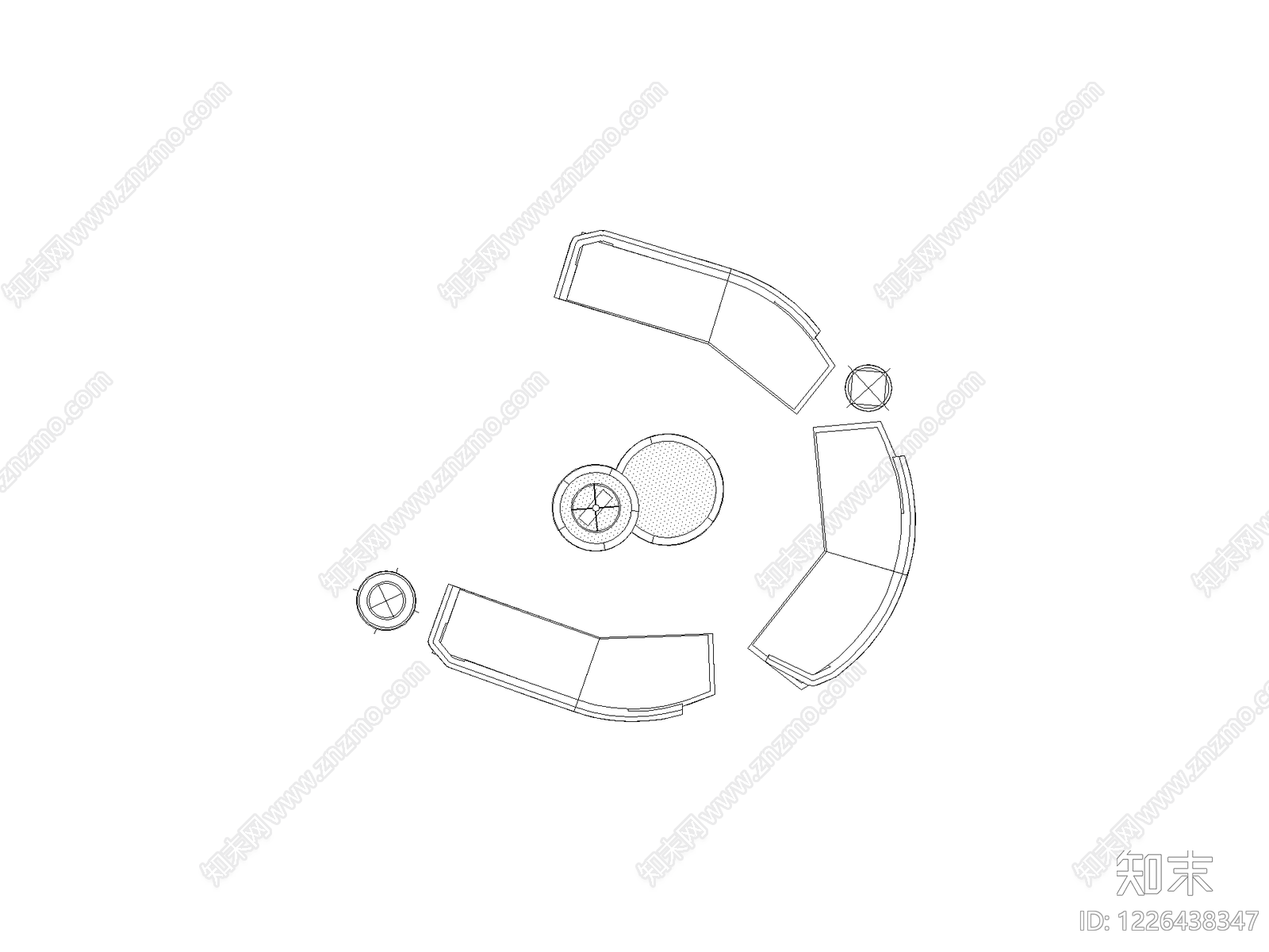 工装办公家具图块cad施工图下载【ID:1226438347】
