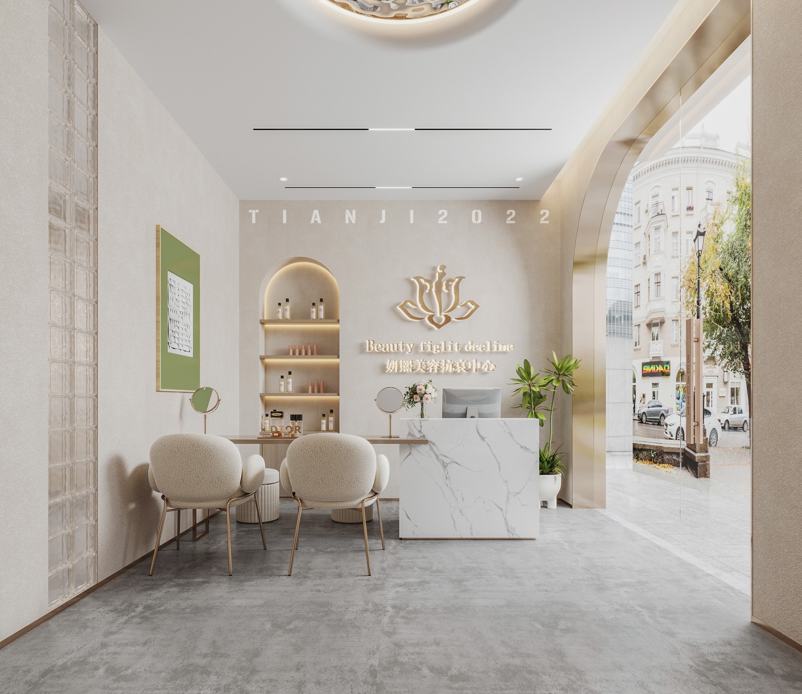 侘寂风美甲店设计3D模型下载【ID:1126931340】_【知末效果图】
