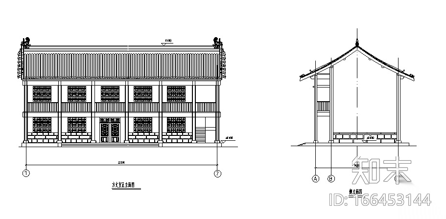 中国古建群方丈室建筑设计施工图cad施工图下载【ID:166453144】