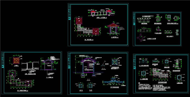 某公园花架CAD图纸cad施工图下载【ID:149721104】