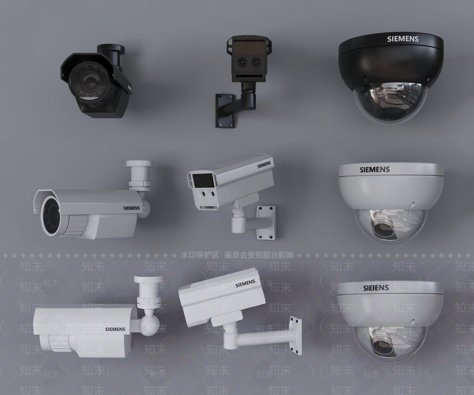 现代监控摄像头3D模型下载【ID:1100531317】
