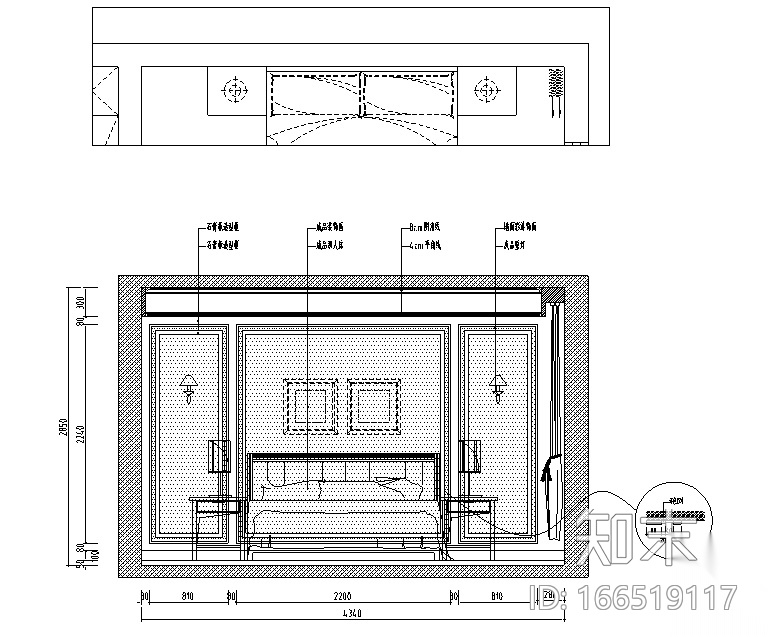 简约美式风样板房设计施工图（附效果图）cad施工图下载【ID:166519117】