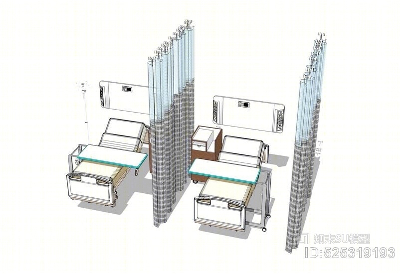 现代病床SU模型下载【ID:525319193】