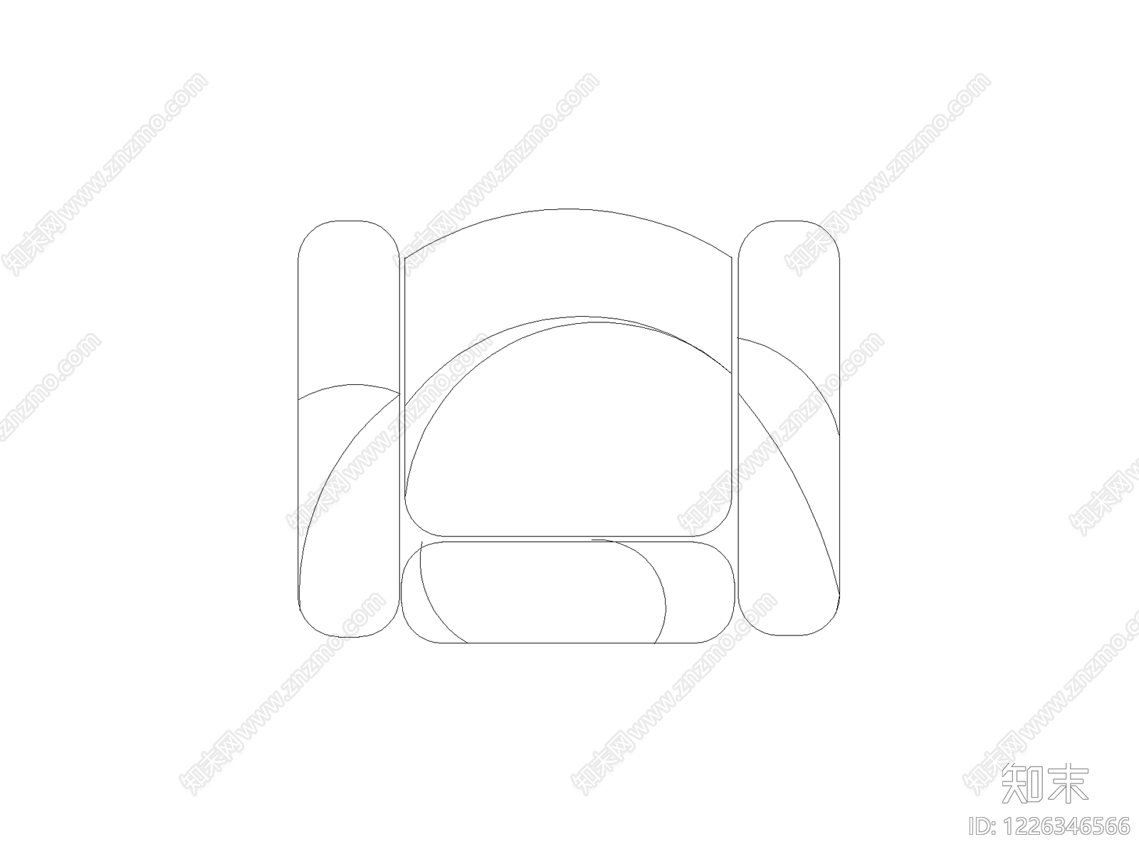 现代沙发CAD图纸