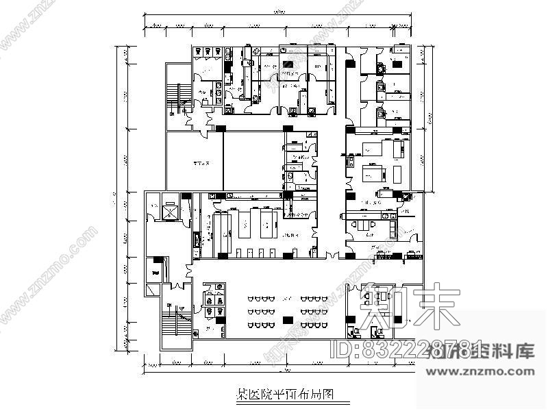 图块/节点某医院平面图cad施工图下载【ID:832228781】