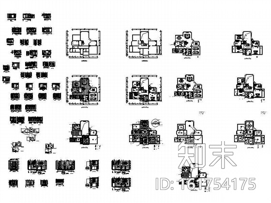 双层欧式独栋别墅装修图cad施工图下载【ID:161754175】