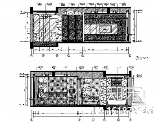 [重庆]花园洋房叠拼别墅室内装修CAD施工图（含效果）cad施工图下载【ID:161875145】