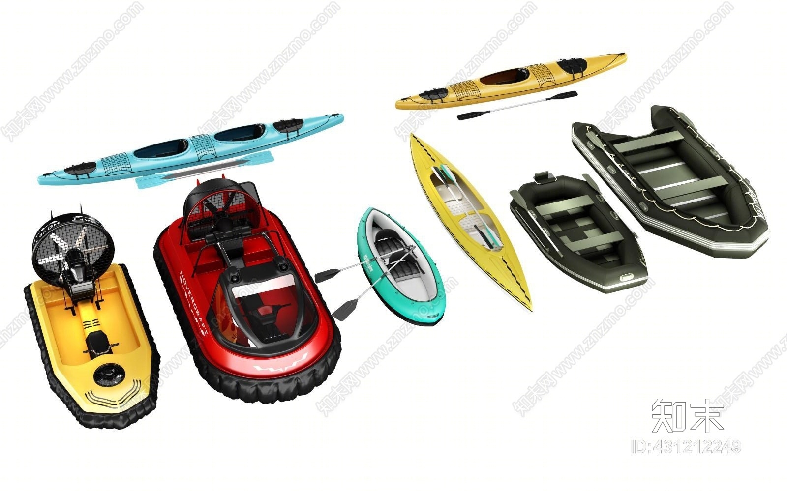 现代充气船合集模型3D模型下载【ID:431212249】