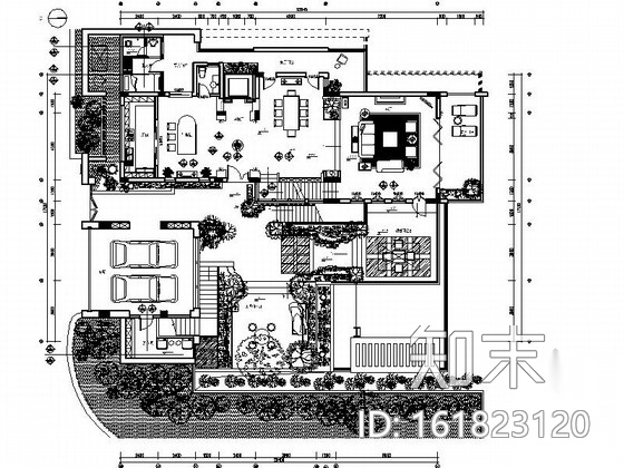 [广东]官宅双层别墅室内装饰设计CAD施工图cad施工图下载【ID:161823120】