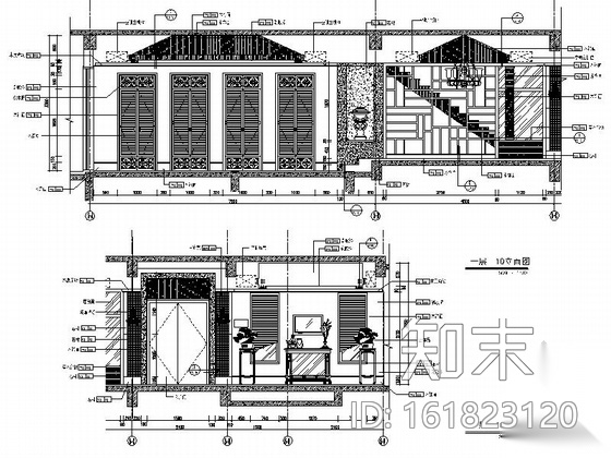 [广东]官宅双层别墅室内装饰设计CAD施工图cad施工图下载【ID:161823120】