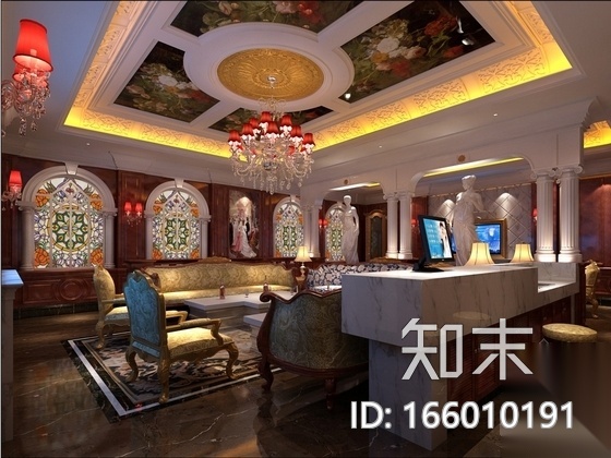 夜总会豪华套房包间设计装修图（含效果）cad施工图下载【ID:166010191】