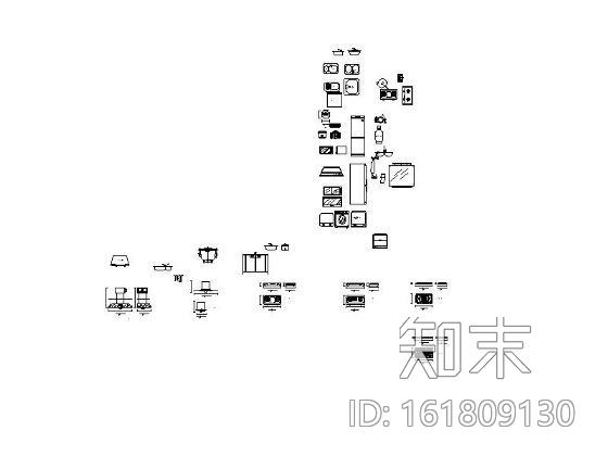 厨房用品图块cad施工图下载【ID:161809130】