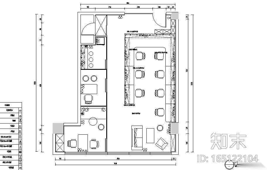 小清新逸迩工作室设计施工图（附效果图）cad施工图下载【ID:165122104】