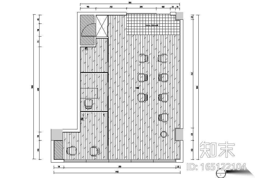 小清新逸迩工作室设计施工图（附效果图）cad施工图下载【ID:165122104】