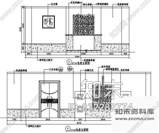 图块/节点KTV包房立面图6cad施工图下载【ID:832282774】