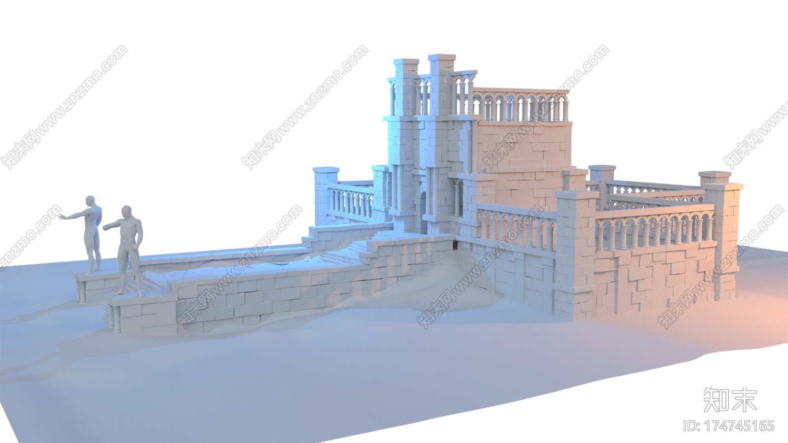 简单3D神庙CG模型下载【ID:174745165】