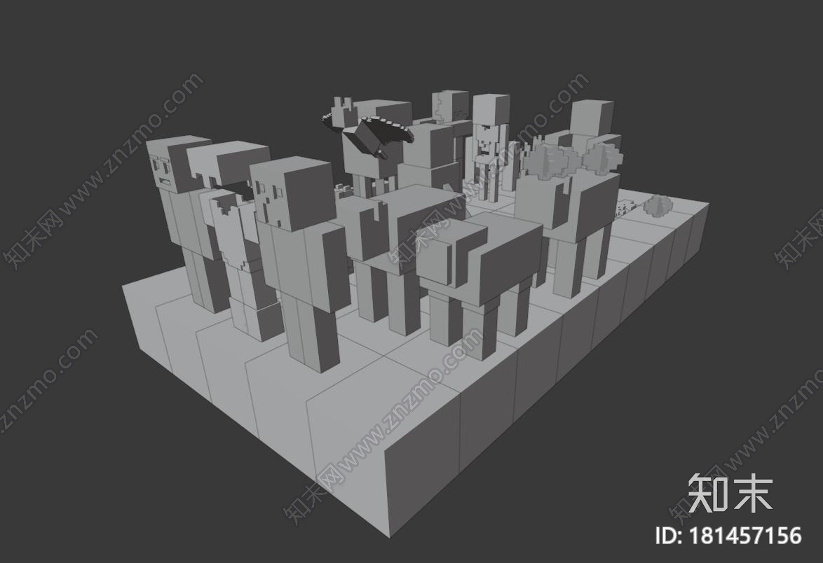 我的世界人物动物角色合集CG模型下载【ID:181457156】