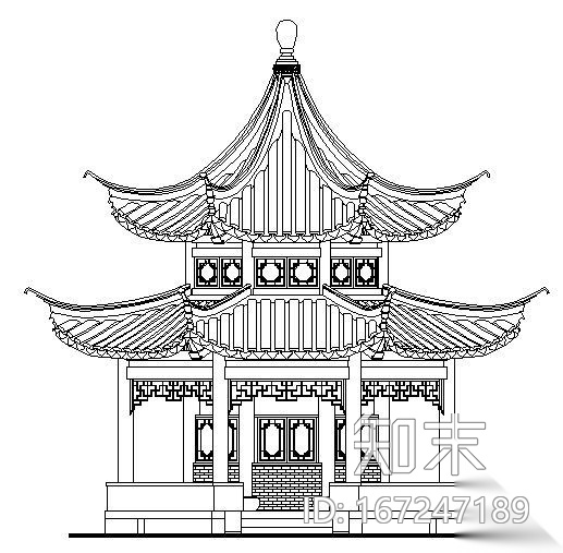 古建亭子建筑方案图系列cad施工图下载【ID:167247189】