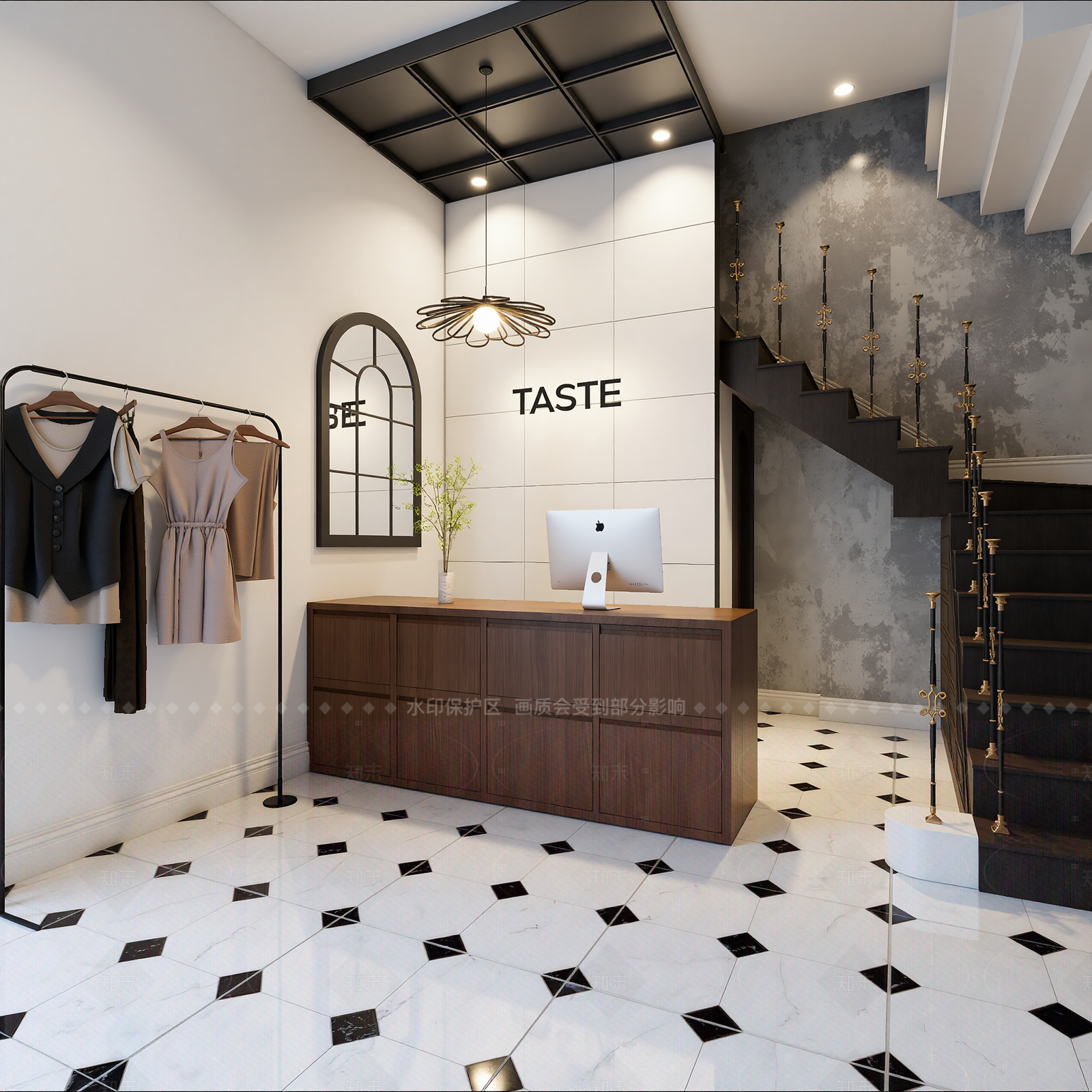 复古服装展厅3D模型下载【ID:1214974170】