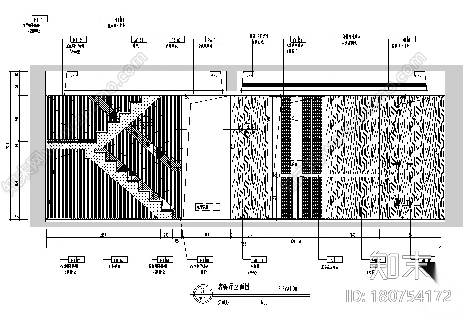 [广东]现代风格跃层样板房设计施工图（附效果图+物料）cad施工图下载【ID:180754172】