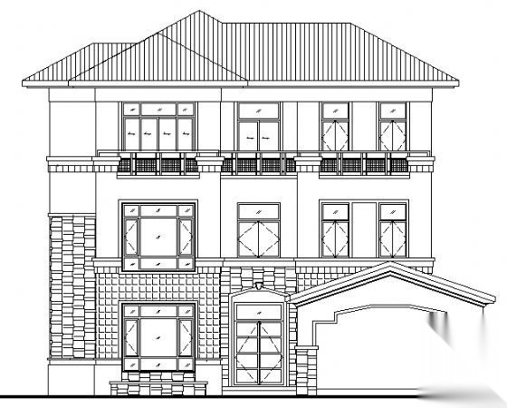 广东东莞市某村3-386型别墅建筑结构施工图cad施工图下载【ID:149892180】