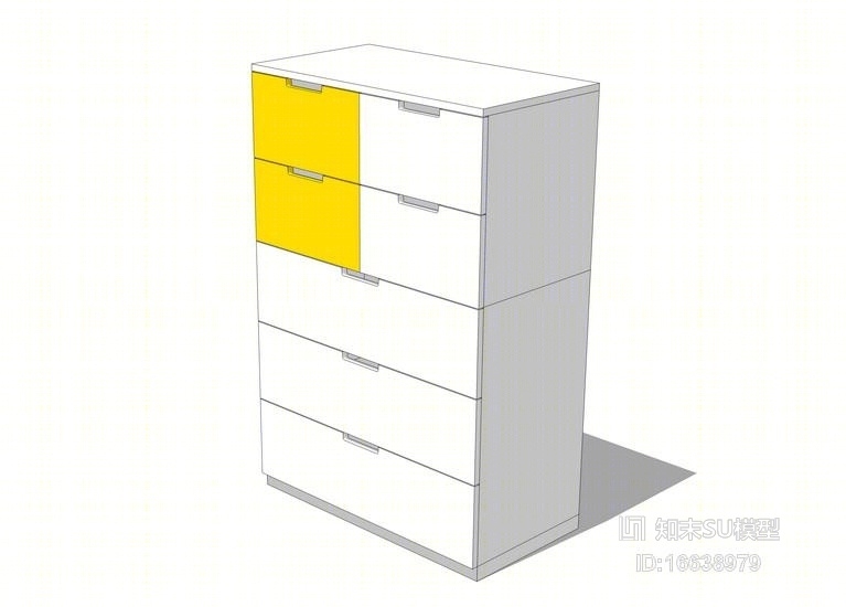 宜家风格斗柜SU模型下载【ID:16638979】