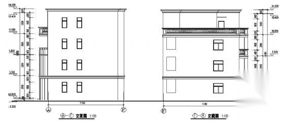 某四层私人别墅建筑施工图cad施工图下载【ID:149894160】