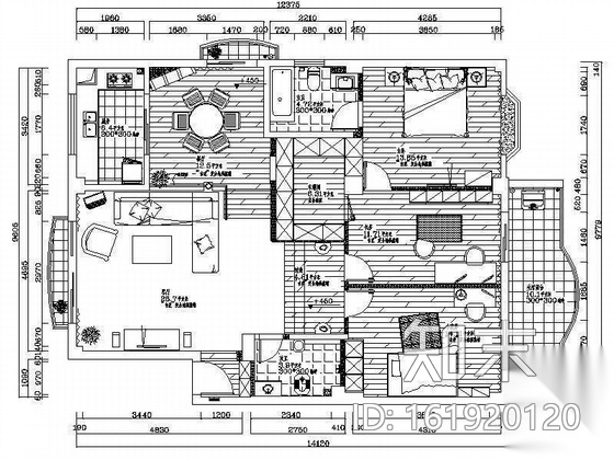 [武汉]田园风格三居精致装修图施工图下载【ID:161920120】