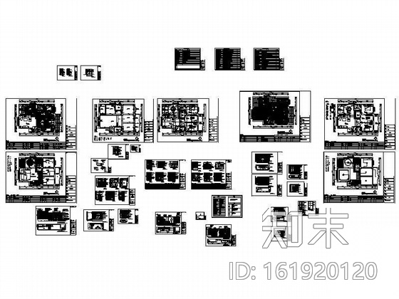 [武汉]田园风格三居精致装修图cad施工图下载【ID:161920120】