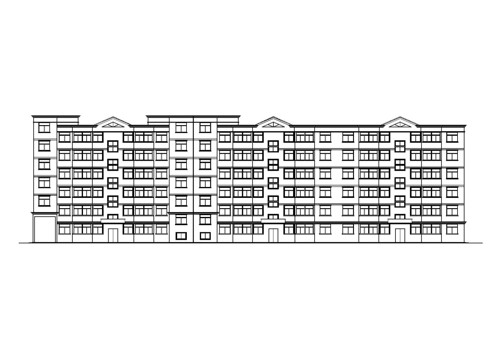 一梯两户多层住宅楼建筑施工图cad施工图下载【ID:149528117】