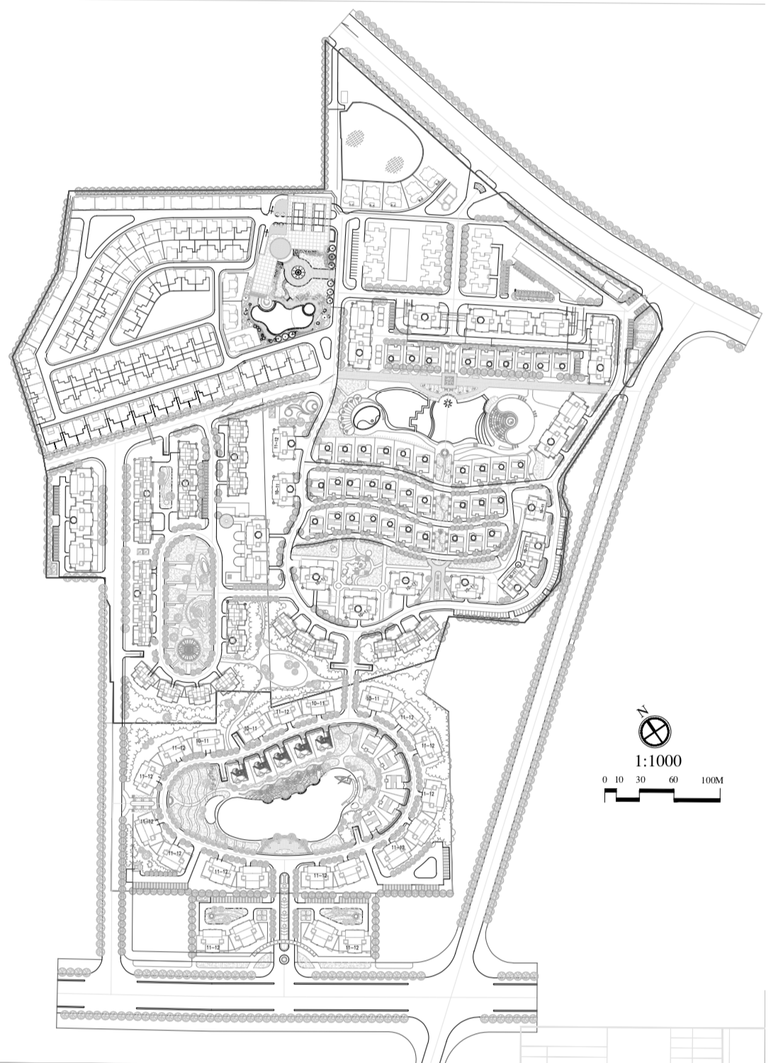 别墅区规划方案设计总平面图纸（CAD图纸）施工图下载【ID:149863126】