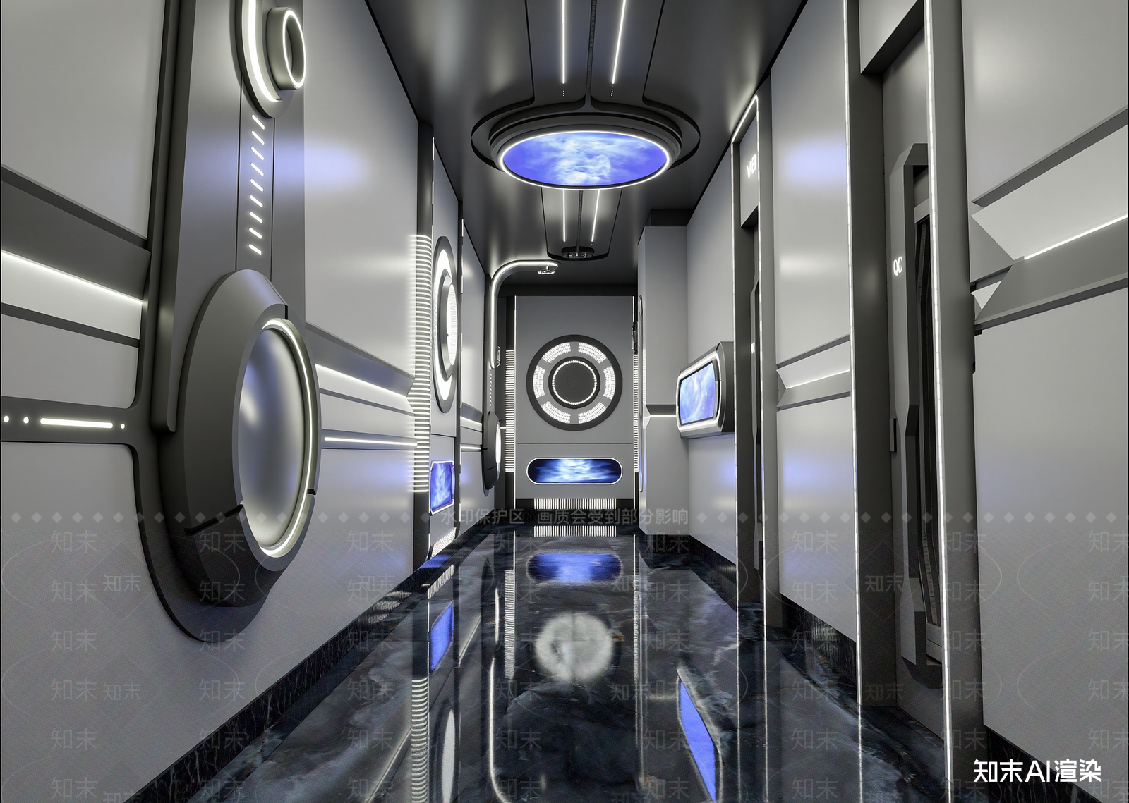 现代走廊3D模型下载【ID:1214813530】