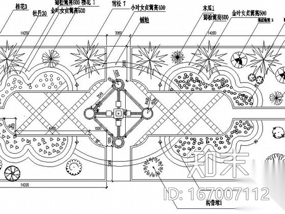 某企业庭院绿化施工图设计cad施工图下载【ID:167007112】