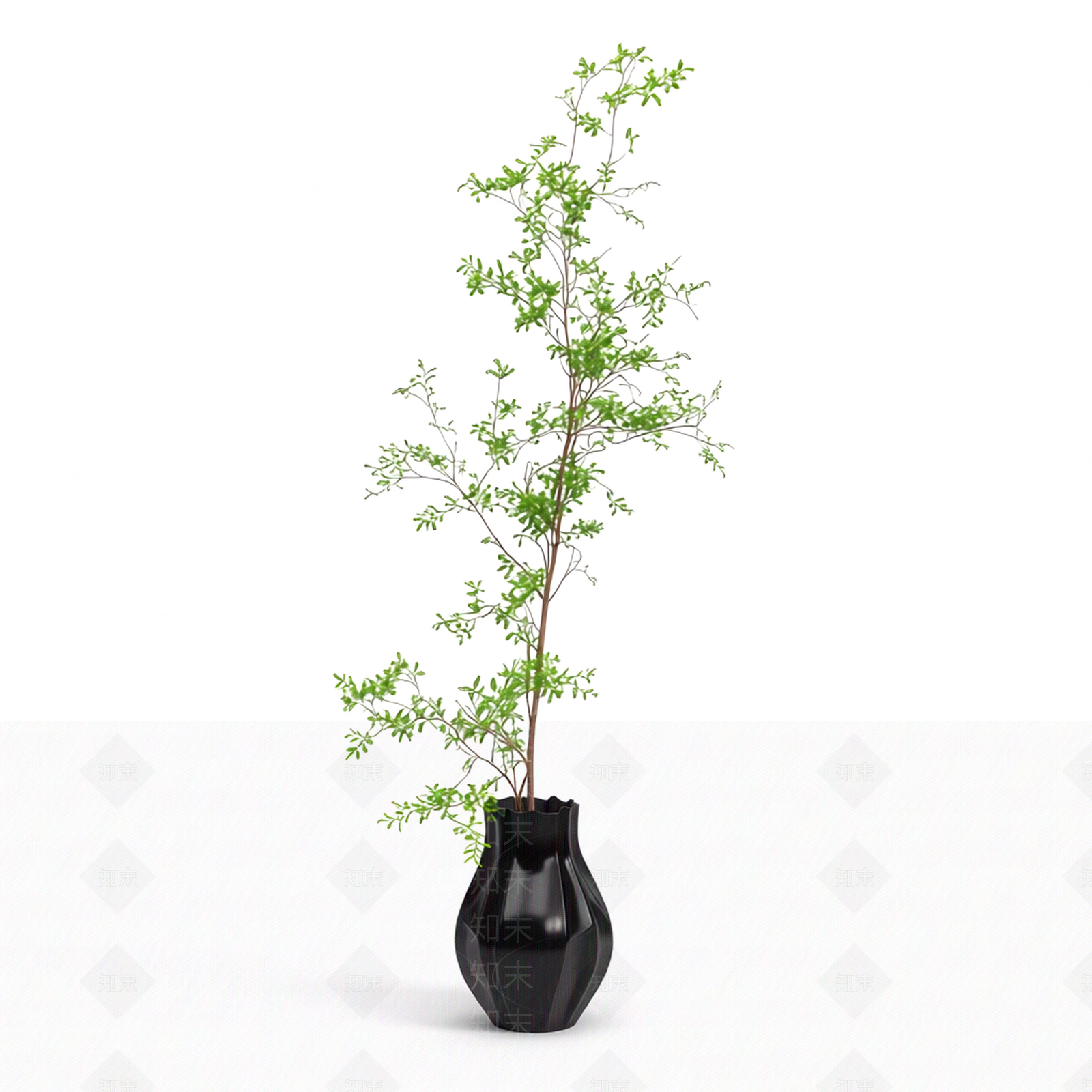 带花枝的花瓶模型3D模型下载【ID:1206186266】