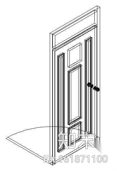 门CAD模型图块cad施工图下载【ID:161871100】