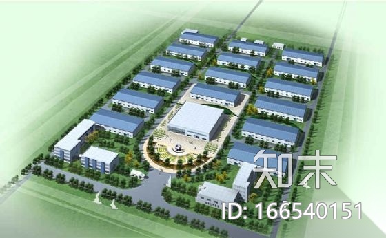 北方高科药业厂区效果图cad施工图下载【ID:166540151】