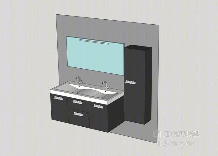 卫浴洗手台SU模型下载【ID:76612516】