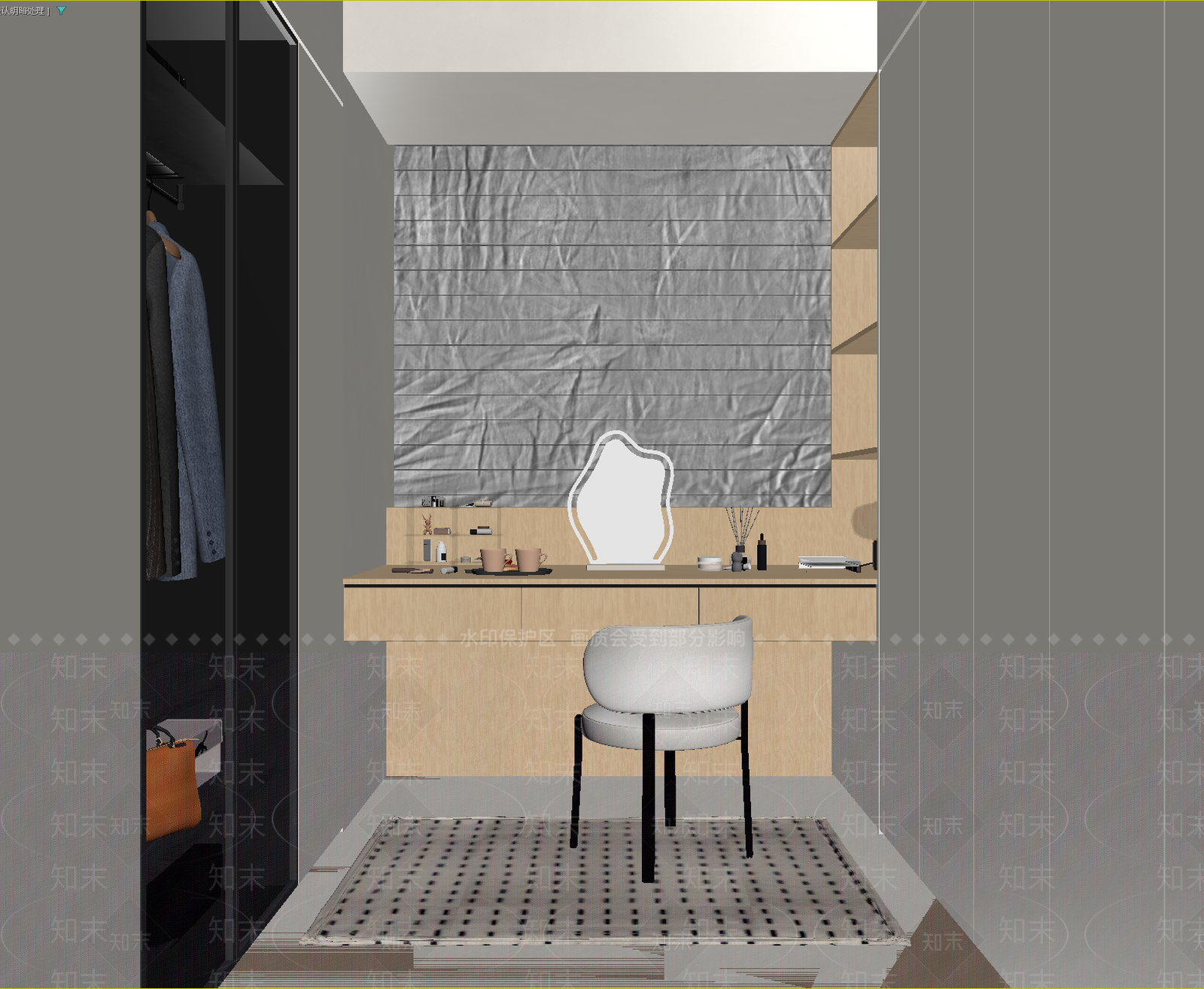极简衣帽间3D模型下载【ID:1214832039】