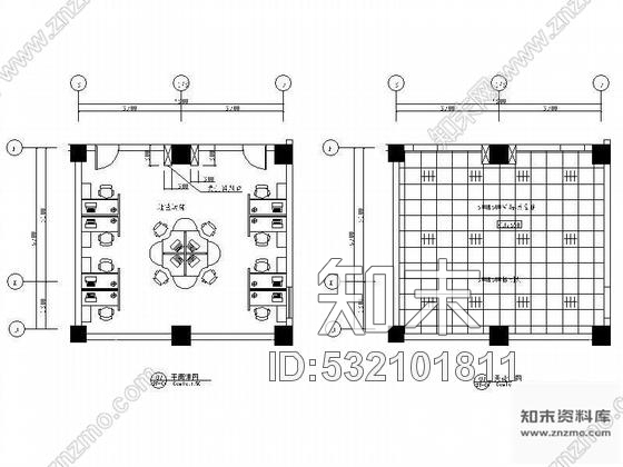 施工图办公室装修设计图cad施工图下载【ID:532101811】
