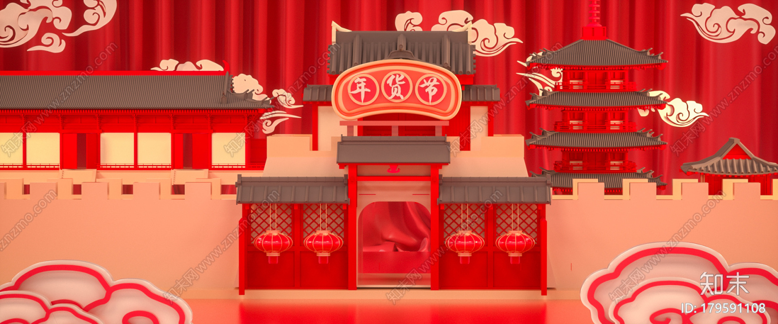 新年场景年货节CG模型下载【ID:179591108】