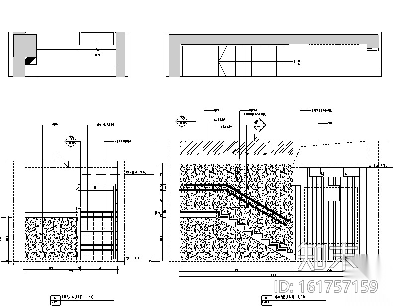 天域阁混搭风格中餐厅设计施工图（附效果图）cad施工图下载【ID:161757159】